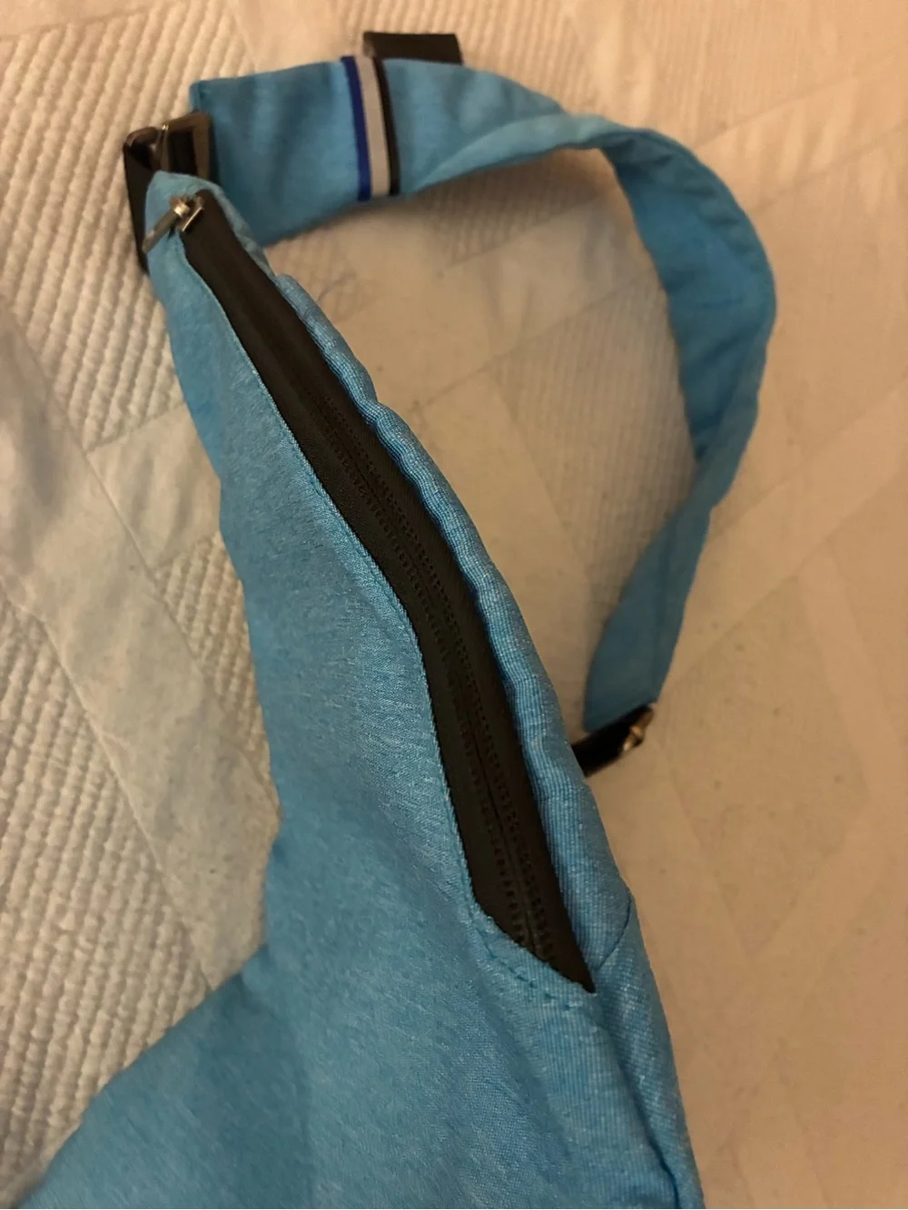 Sky Blue Crossbody Anti-Theft Bag with Adjustable Strap for Men or Women